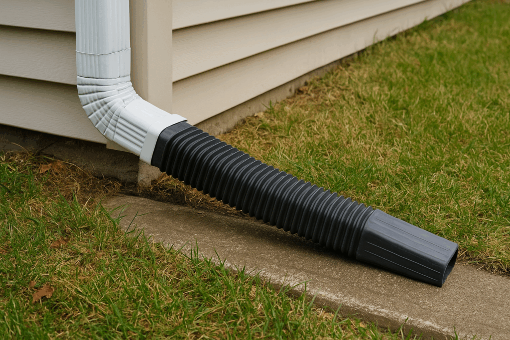 Drainage System with Downspout Extensions