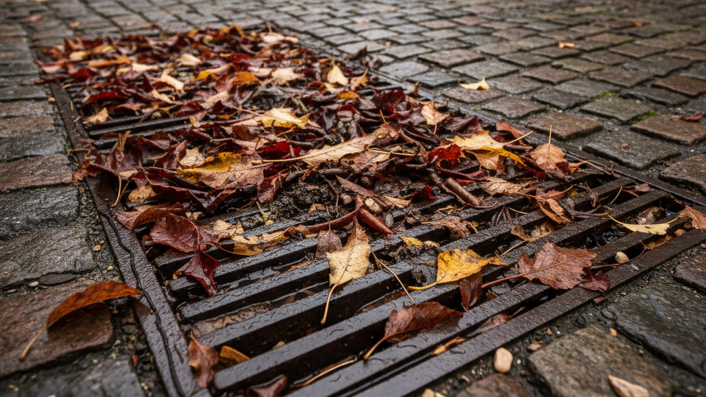 Clogged Drain Grate