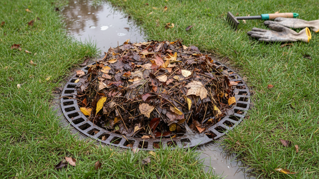 Clogged yard drain