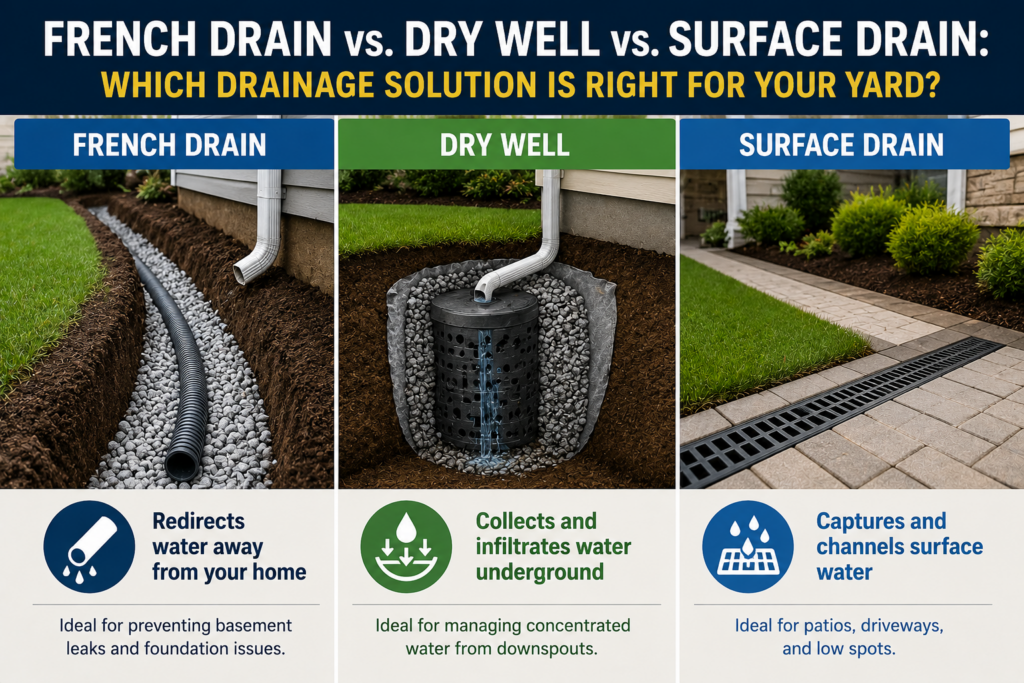 Yard drainage solutions comparison guide