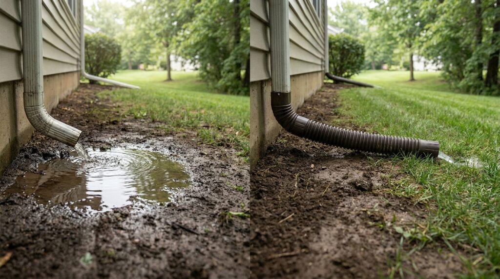 Quick Solution Check Your Downspouts and Basic Yard Grading