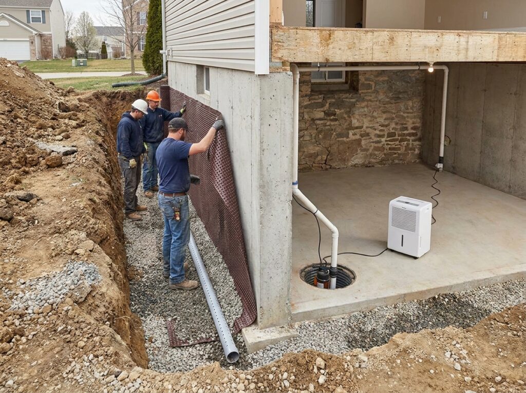 Professional illustration of How Do You Stop Water From Getting Into a Basement or Crawl Space?